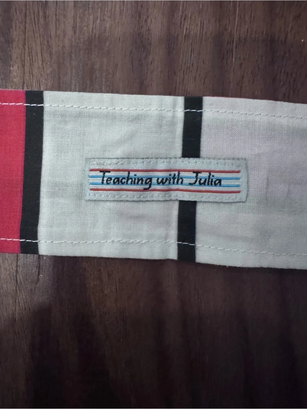 Teaching with Julia Colorblock Mondrian  in Red, Blue & Yellow headband